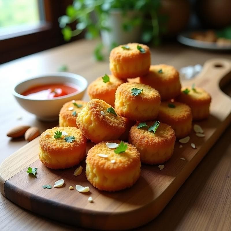 Croquetas de Coliflor y Queso Vegano con Pan rallado de Almendra: Aperitivo Sin Gluten