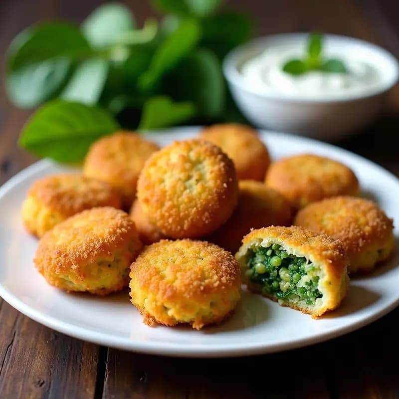 Croquetas de Edamame y Espinacas con Cobertura de Pan rallado de Almendra: Aperitivo Keto y Crujiente