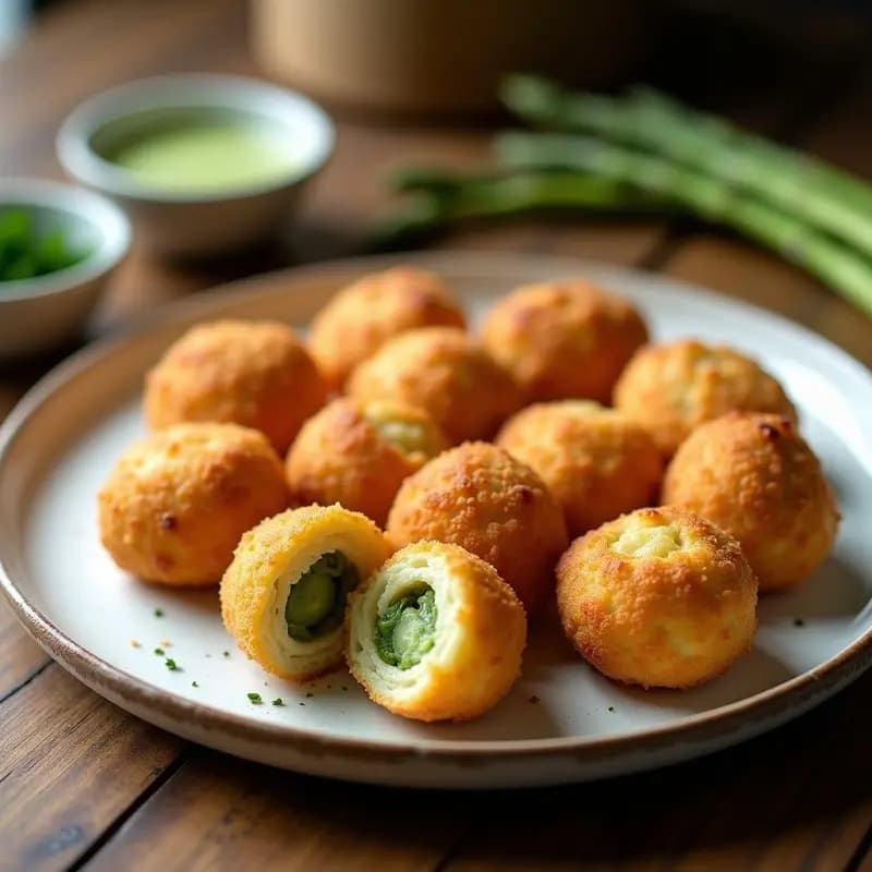 Croquetas de espárragos trigueros y queso idiazábal: Aperitivo navarro crujiente