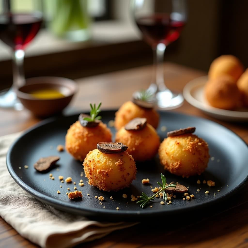 Croquetas de Espelta y Boletus con Trufa Negra: Aperitivo Francés de Temporada en Airfryer