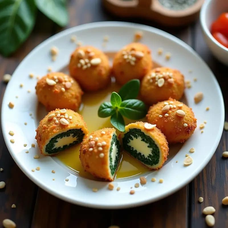 Croquetas de Espinaca y Queso de Anacardos con Cobertura de Almendras: Snack Keto Sin Horno