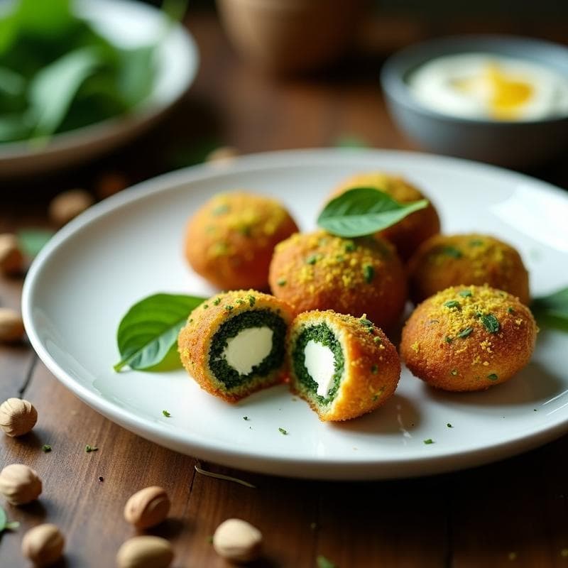 Croquetas de Espinaca y Queso de Cabra con Costra de Pistacho: Entrante Gourmet en Thermomix