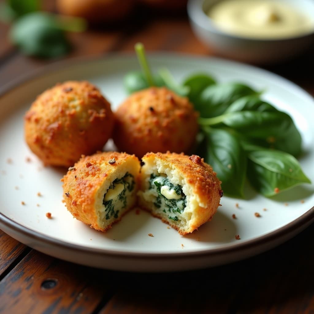 Croquetas de Espinaca y Queso de Castañas con Bechamel de Avena: Receta Sin Lácteos en Airfryer
