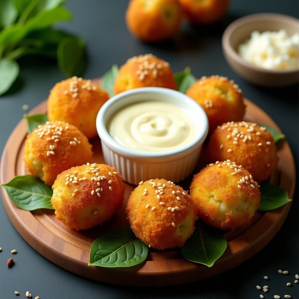 Croquetas de Espinaca y Queso de Oveja con Cobertura de Pan de Maíz: Aperitivo Gourmet en Airfryer