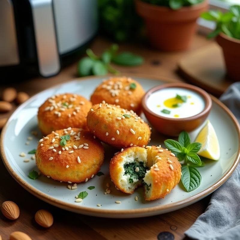 Croquetas de Espinacas y Queso de Almendras: Entrante Español Vegano en Airfryer