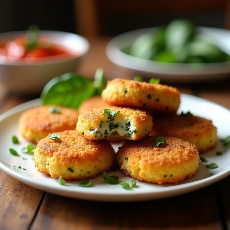 Croquetas de Espinacas y Queso de Anacardo con Corteza de Almendra: Receta Vegana en Airfryer