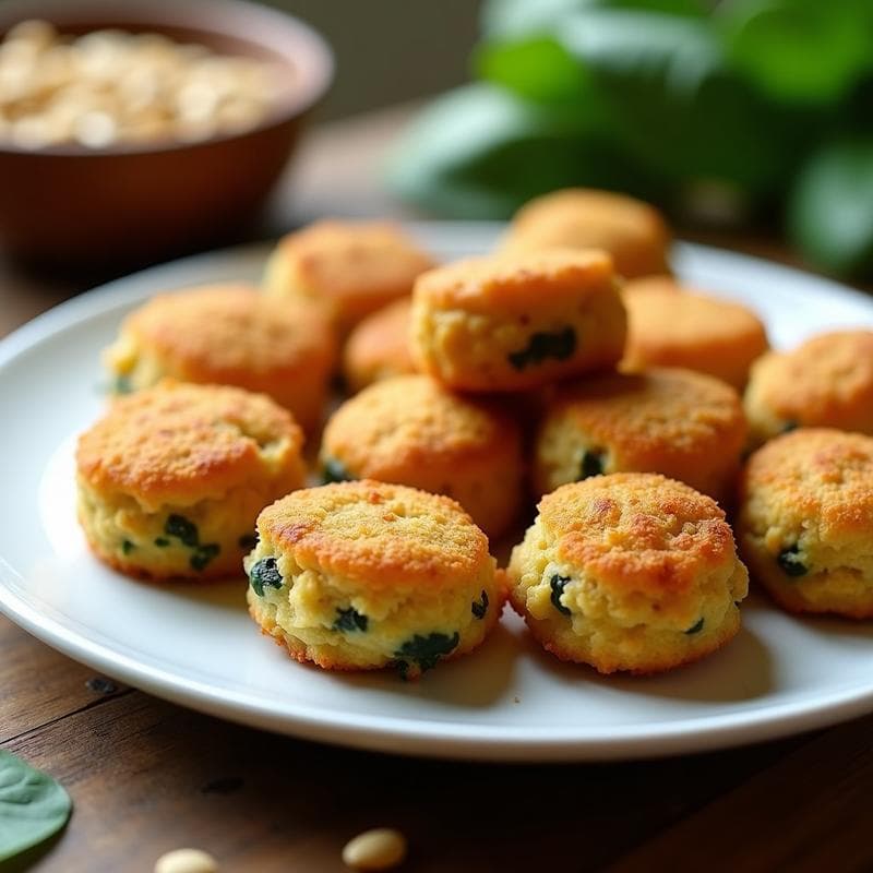 Croquetas de Espinacas y Queso de Anacardos: Receta en Airfryer con Cobertura de Pipas de Girasol