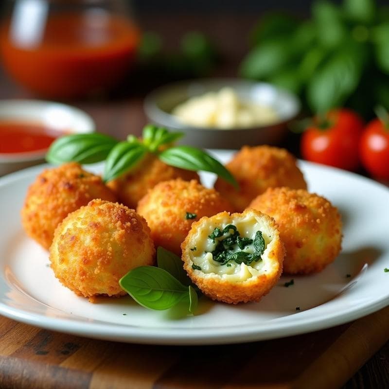 Croquetas de Espinacas y Queso de Buffala con Cobertura de Pan Panko: Receta Italiana en Airfryer
