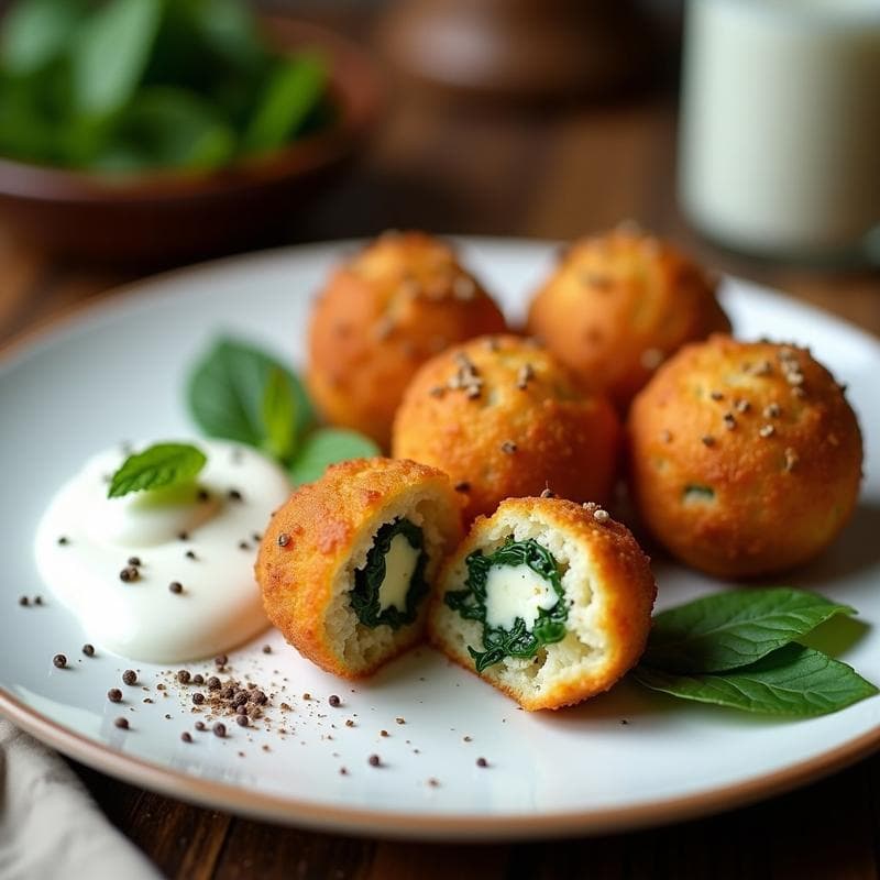 Croquetas de Espinacas y Queso de Cabra con Costra de Semillas de Amapola: Receta en Airfryer Sin Rebozar