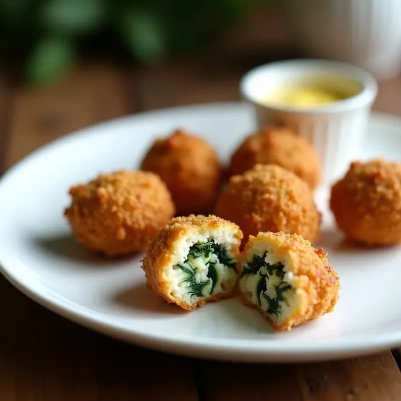 Croquetas de Espinacas y Queso de Cabra con Base de Almendra: Entrante Francés en Airfryer