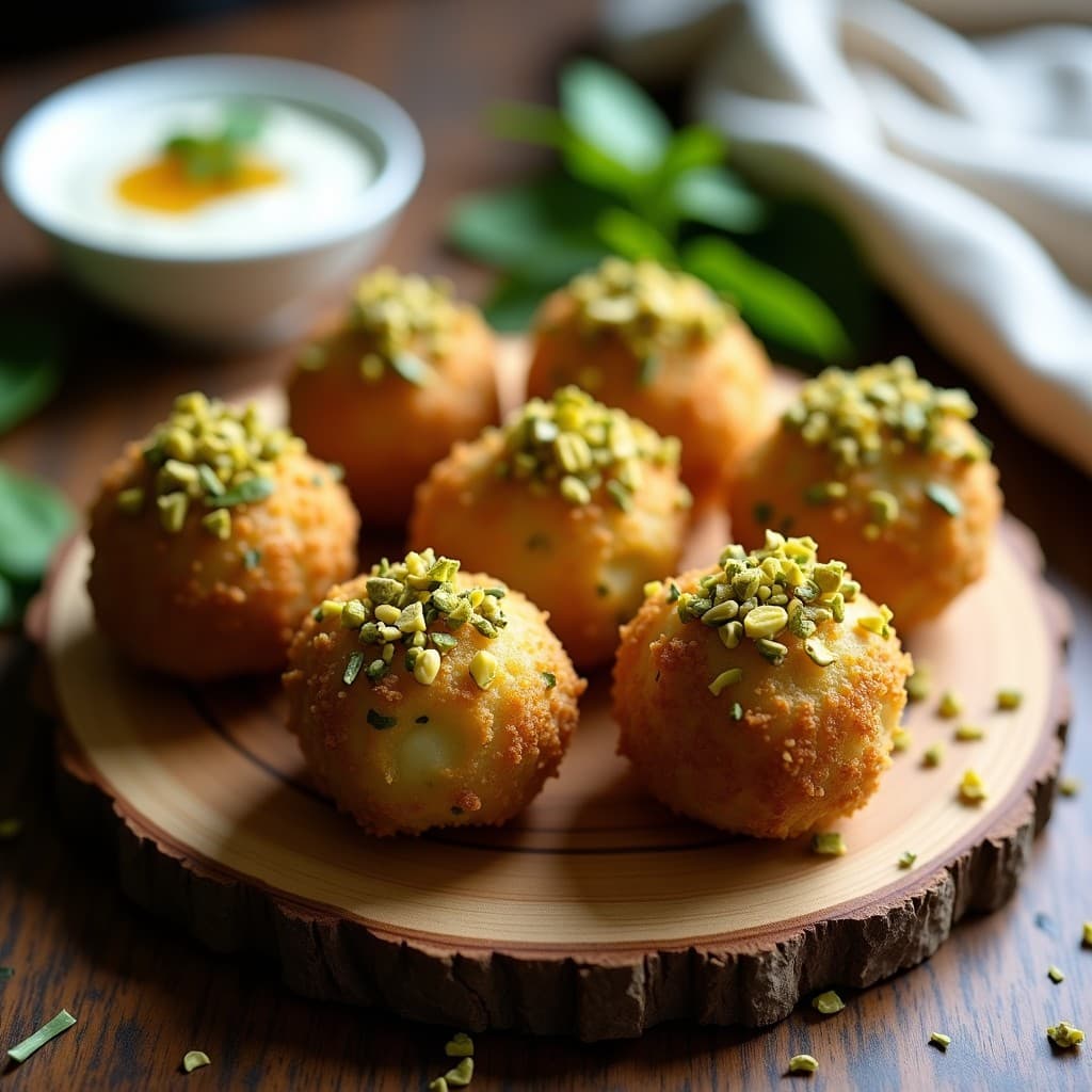 Croquetas de Espinacas y Queso de Cabra con Cubierta de Pistachos: Receta Sin Freír y Gourmet