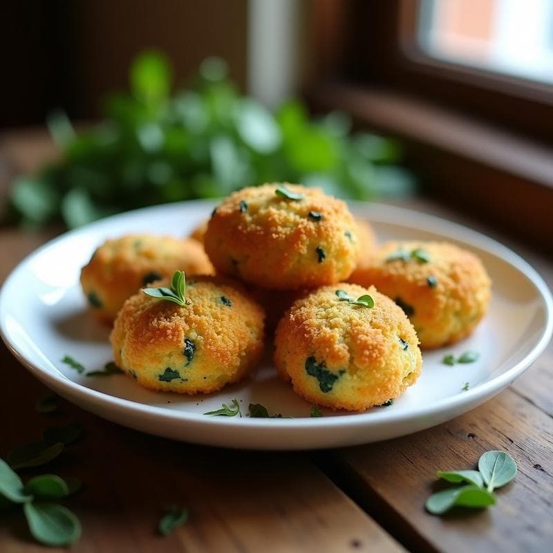 Croquetas de Espinacas y Queso de Cabra con Pan de Migas de Almendra: Receta Española Sin Gluten