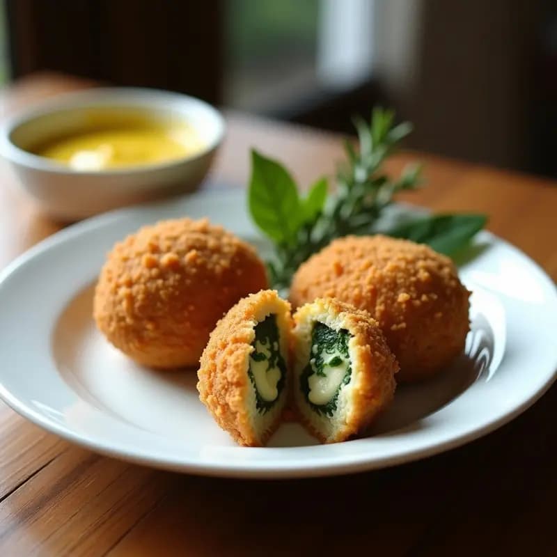 Croquetas de Espinacas y Queso de Castaña: Aperitivo Francés Vegano y Sin Fritura