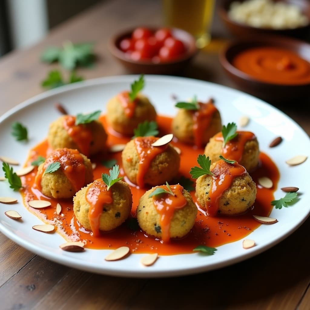 Croquetas de Espinacas y Queso de Castañas con Salsa de Romesco: Receta Catalana Sin Lactosa
