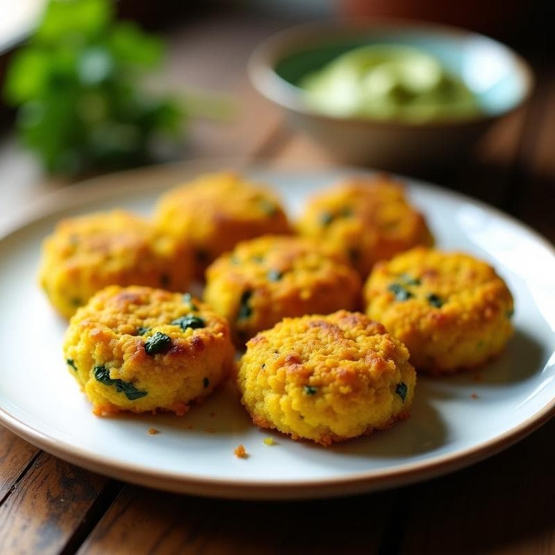 Croquetas de Espinacas y Queso de Cúrcuma con Pan rallado de Mandioca: Receta Sin Gluten
