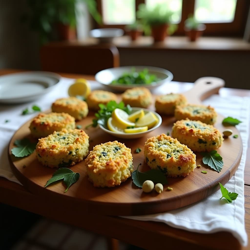 Croquetas de Espinacas y Queso Feta con Costra de Pistacho: Entrante Griega en 15 Minutos