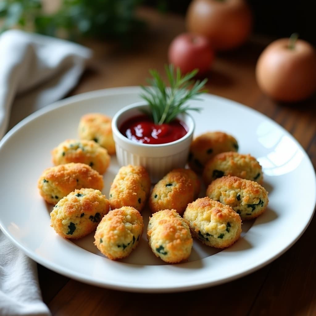 Croquetas de Espinacas y Queso de Oveja con Moldova de Frambuesa: Entrante Rumano Gourmet