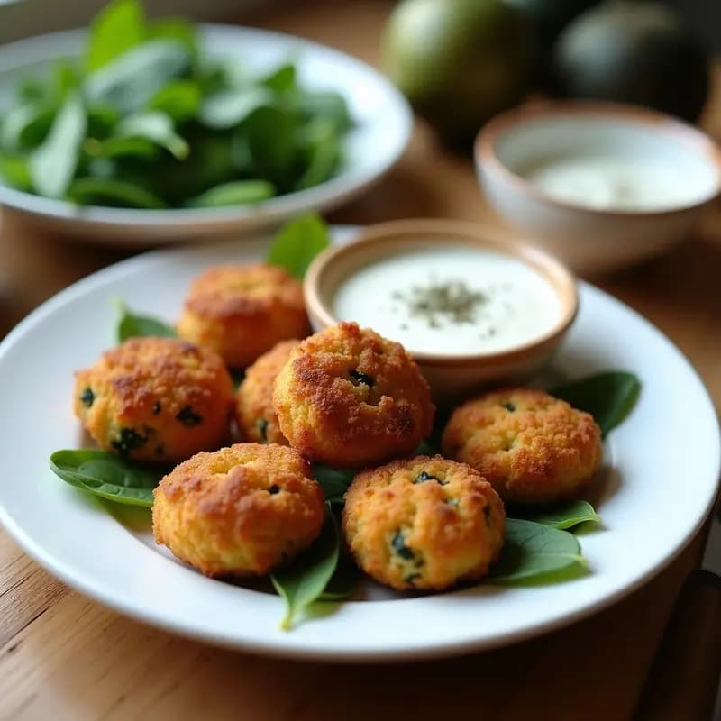 Croquetas de Espinacas y Queso de Oveja con Pan puro de Centeno: Receta Griega para Niños