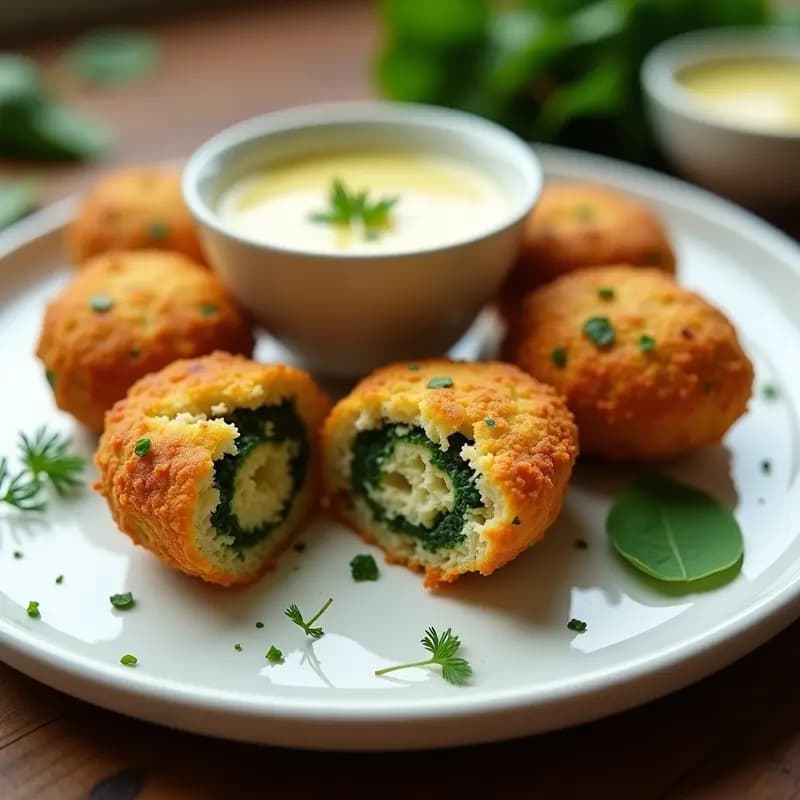 Croquetas de Espinacas y Quinoa con Salsa de Yogur: Receta Española Vegana y Crujiente