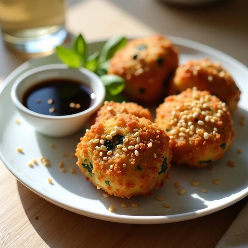 Croquetas de Espinacas y Tofu con Salsa de Soja: Receta Vegana en Airfryer