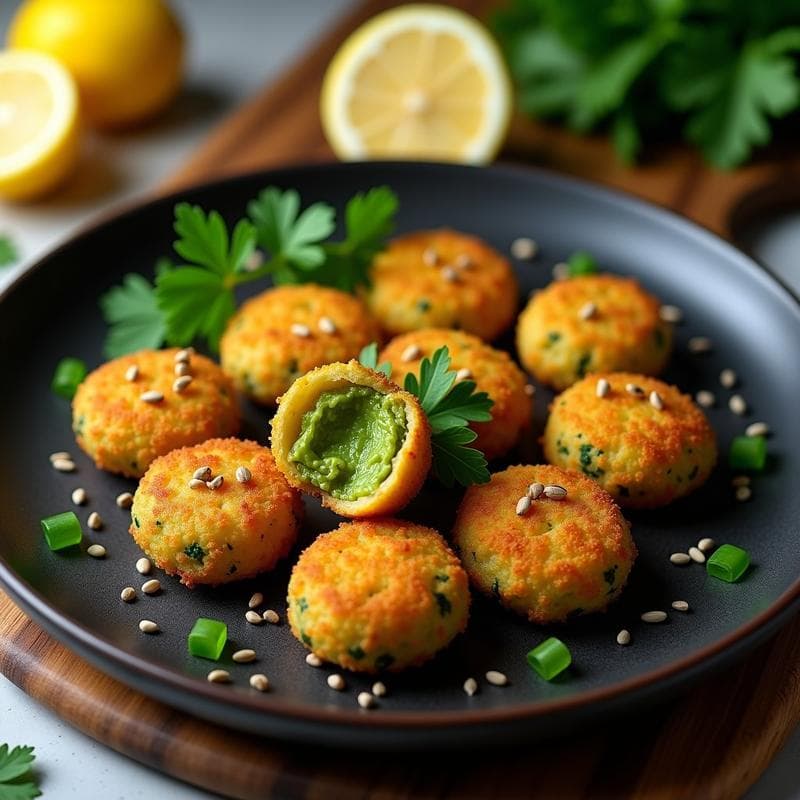 Croquetas de Espirulina y Patata con Pan rallado de Semillas de Chía: Receta en Airfryer
