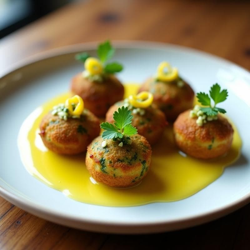 Croquetas de Espirulina y Patata con Salsa de Limón Confitado: Receta Alta en Hierro en Olla Express