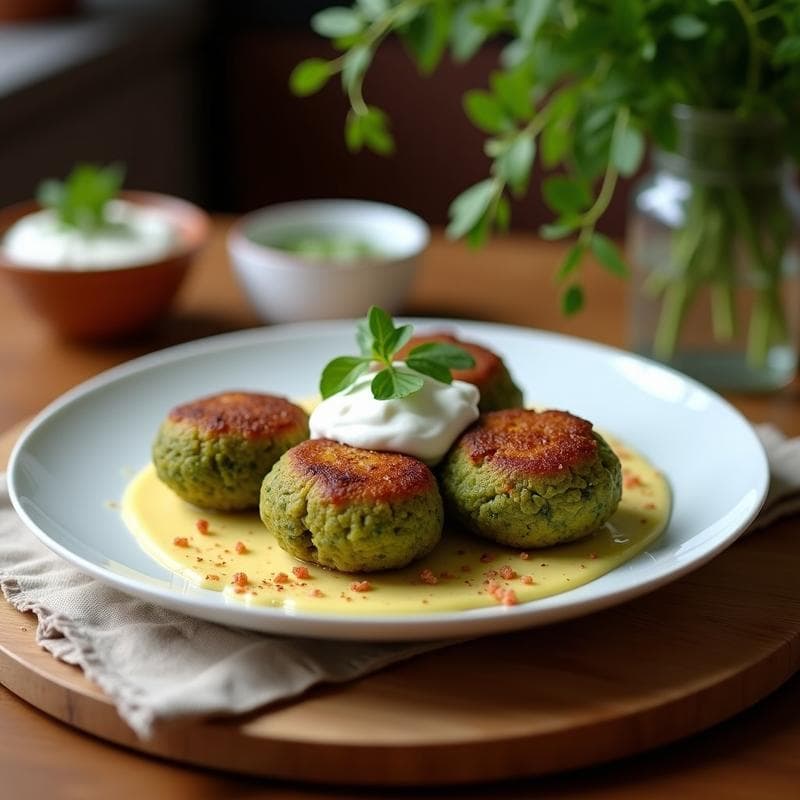 Croquetas de Espirulina y Patata con Salsa de Yogur de Soja: Aperitivo Vegano y Rico en Hierro
