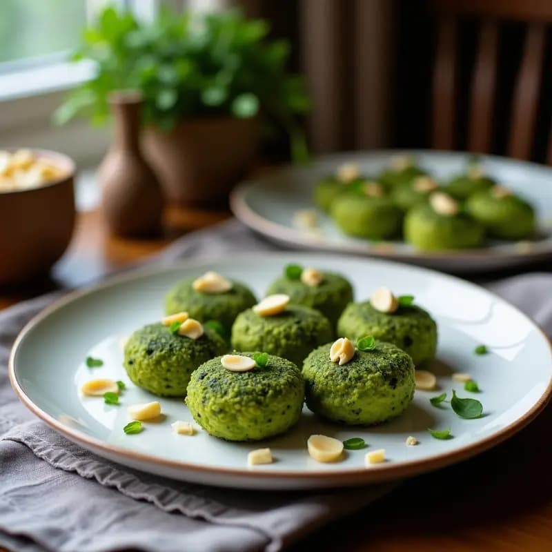 Croquetas de Espirulina y Queso de Almendras: Aperitivo Verde Sin Horno y Rico en Proteínas