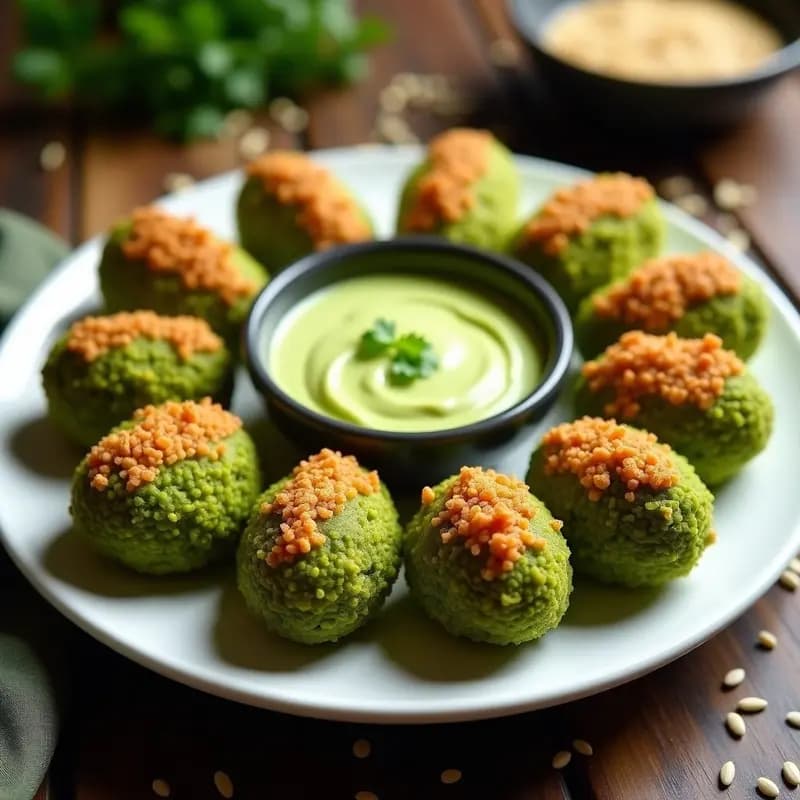 Croquetas de Espirulina y Queso de Añejo con Pan Rallado de Semillas de Sésamo: Receta Vegana y Crujiente