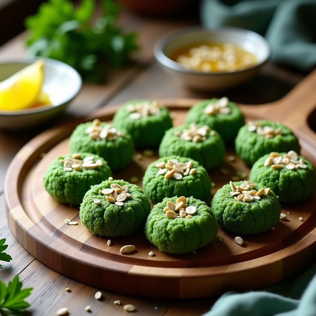 Croquetas de Espirulina y Queso de Caju con Gustavo de Aceite de Oliva: Receta Crudivegana Sin Horno