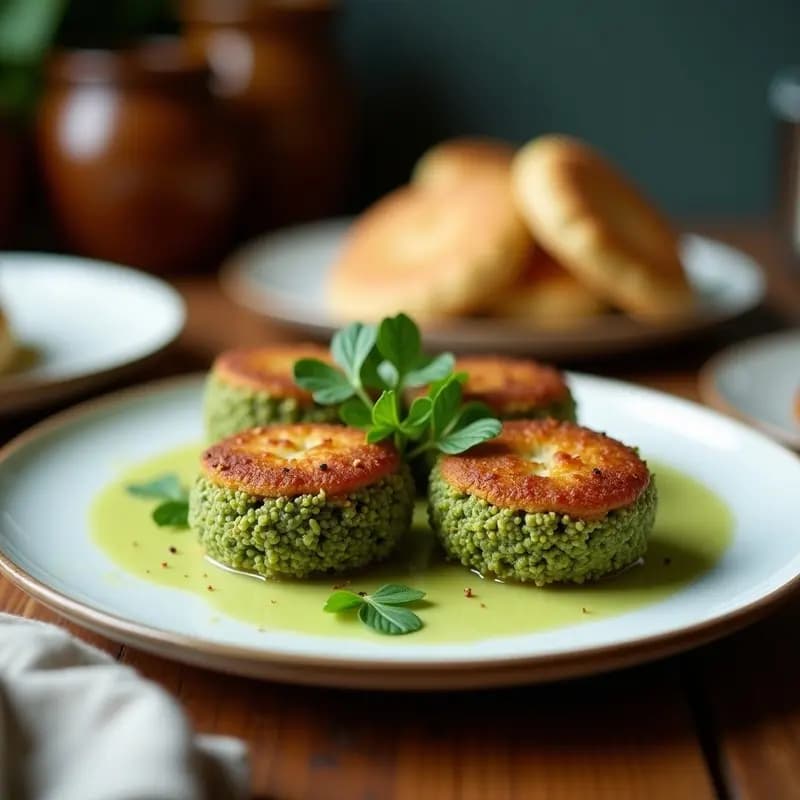Croquetas de Espirulina y Queso de Caju con Pan de Coco: Aperitivo Verde Keto