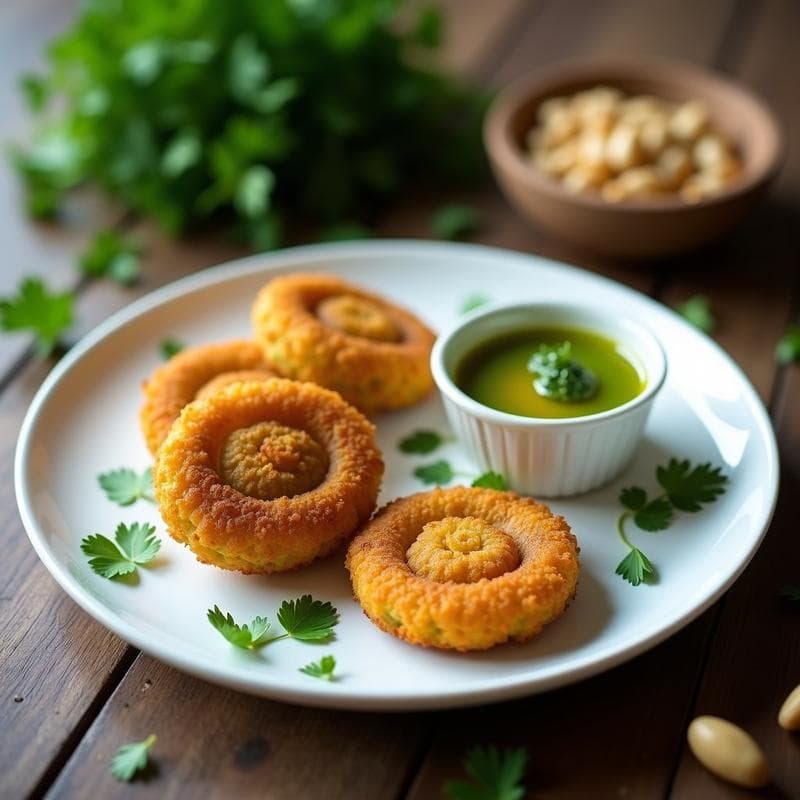 Croquetas de Espirulina y Queso Feta: Aperitivo en Airfryer con Pesto de Perejil