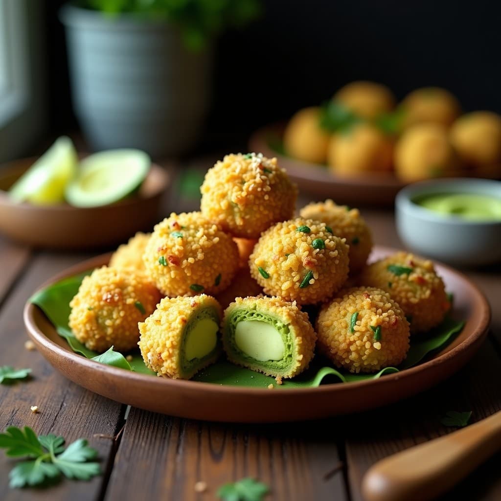 Croquetas de Espirulina y Queso de Mandioca: Aperitivo Brasileño Keto en Airfryer