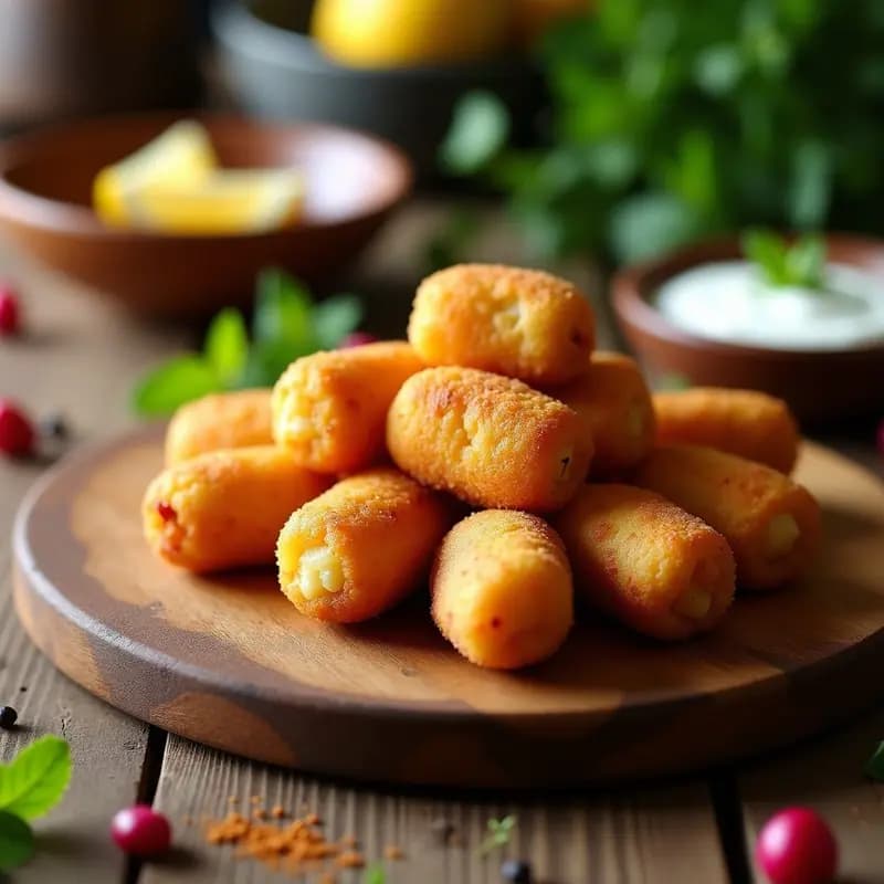 Croquetas de Flor de Jamaica y Queso Feta: Aperitivo Egipcio Crujiente en Airfryer