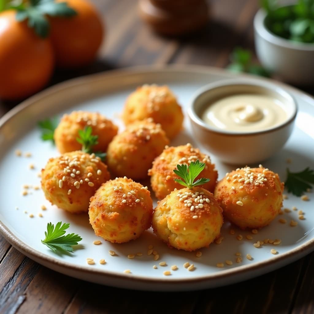 Croquetas de Garbanzo y Espárrago Blanco: Aperitivo Vegano en Airfryer con Salsa de Tahini