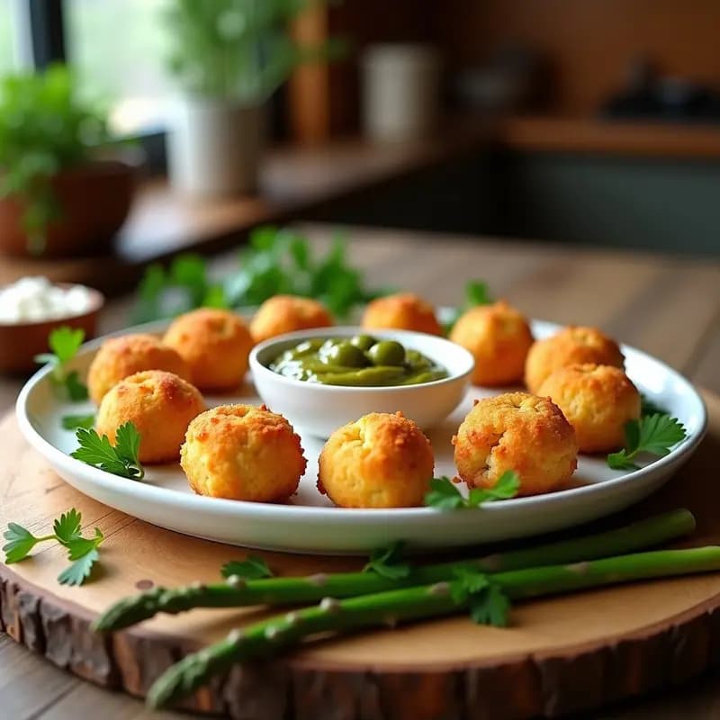 Croquetas de Garbanzo y Espárragos con Pan de Almendra: Aperitivo Español Keto