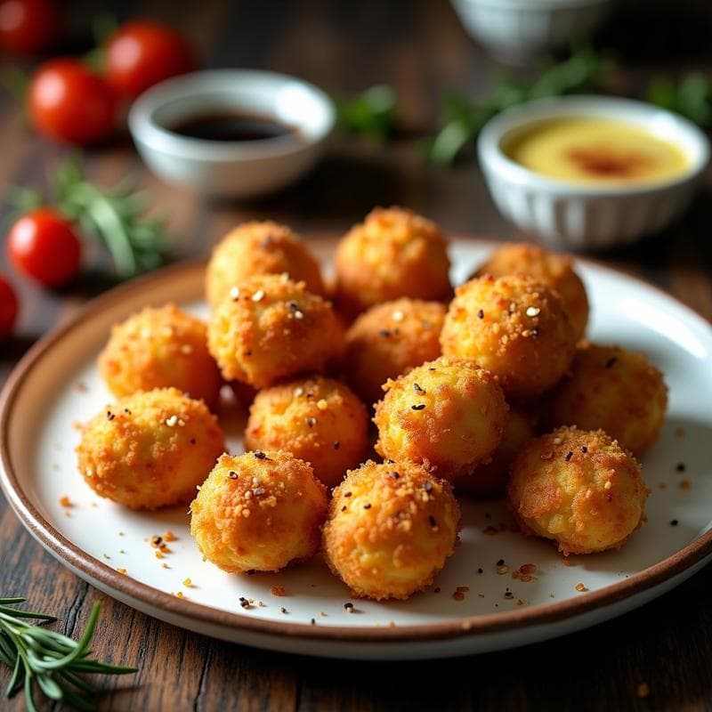 Croquetas de Garbanzo y Pimientos del Padrón con Alioli de Ajo Negro: Aperitivo Español Vegano en Airfryer