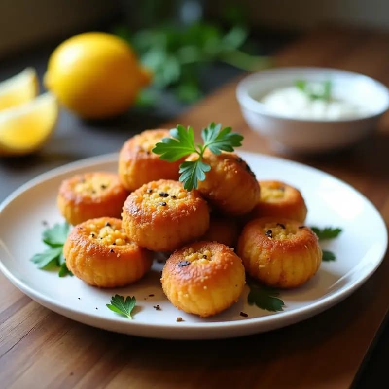 Croquetas de Garbanzos y Aceitunas Kalamata: Aperitivo Griego Vegano en Airfryer
