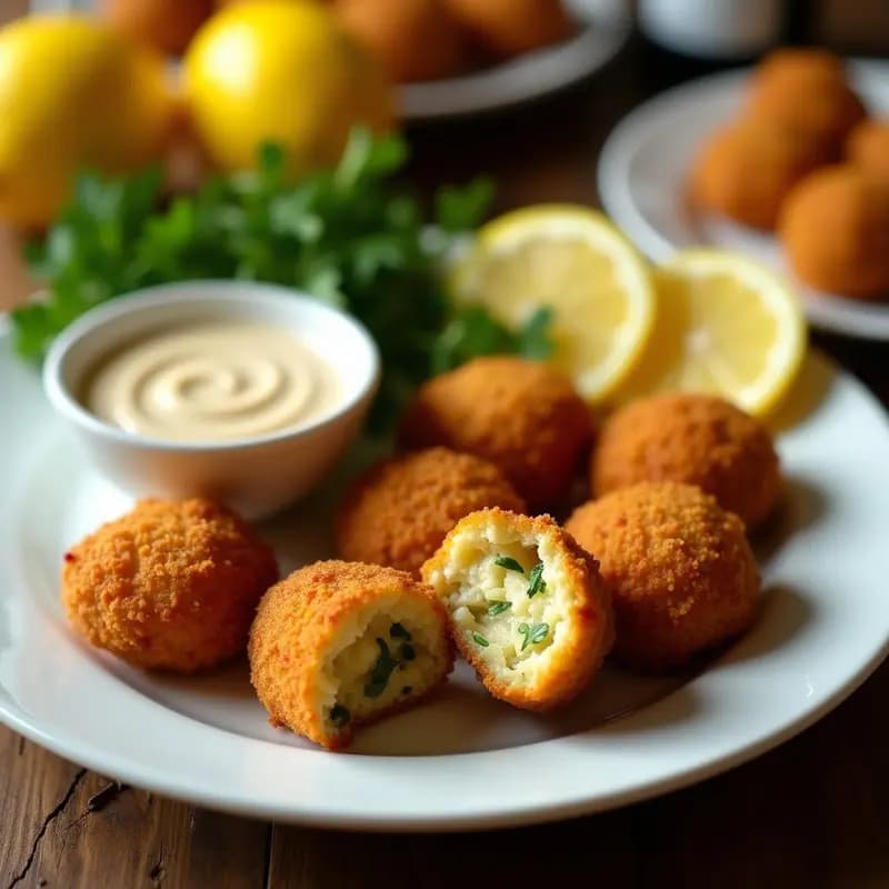 Croquetas de Garbanzos y Alcachofa con Salsa de Tahini: Aperitivo Árabe en Airfryer