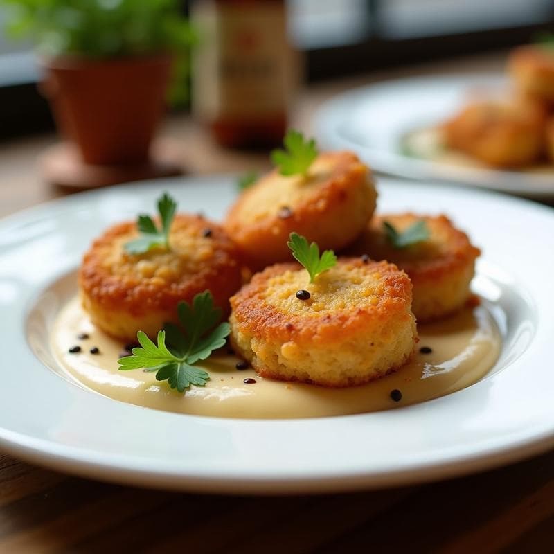 Croquetas de Garbanzos y Alcachofas con Salsa de Tahini: Aperitivo Vegano y Sin Horno