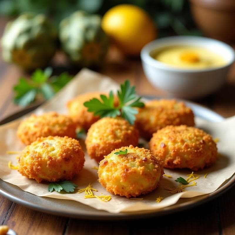 Croquetas de Garbanzos y Alcachofas con Salsa de Limón y Azafrán: Receta Vegana en Thermomix