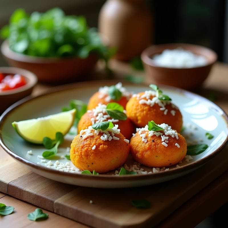 Croquetas de Garbanzos y Calabaza Butternut con Rebozado de Coco: Receta en Airfryer Sin Lácteos