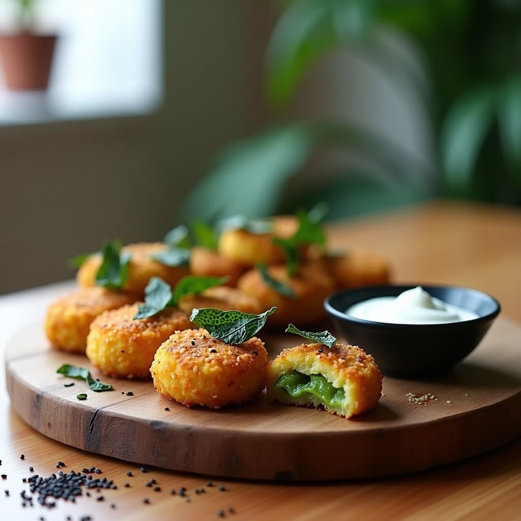 Croquetas de Garbanzos y Espirulina: Aperitivo en Airfryer con Toque Marimo