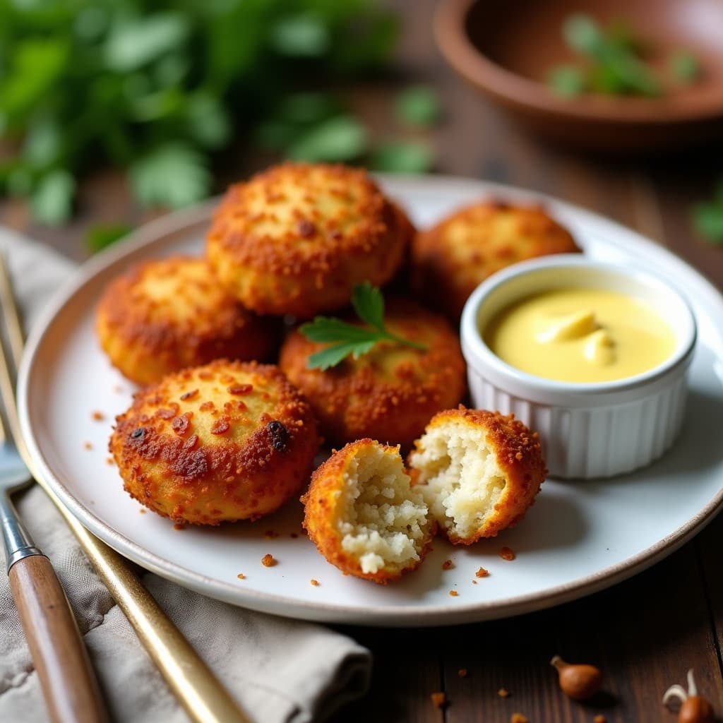 Croquetas de Semillas de Girasol y Champiñones con Salsa de Mostaza: Aperitivo Keto en Airfryer