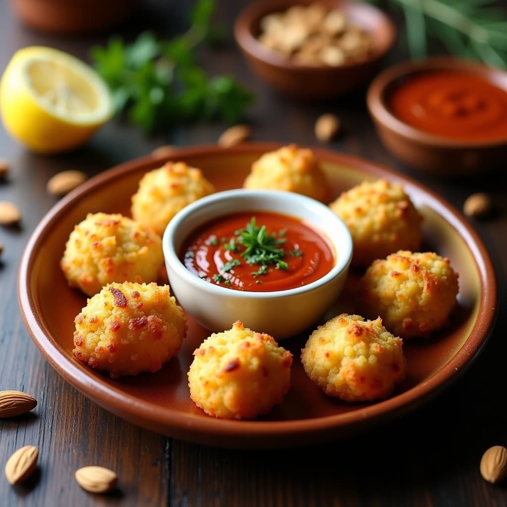 Croquetas de Habas y Alcachofa con Salsa de Romesco: Receta Española Vegana en Airfryer