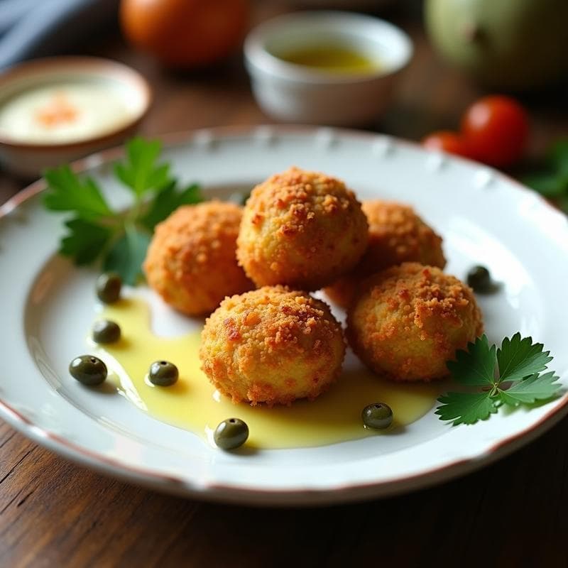 Croquetas de Habas y Alcaparras con Pan de Almendras: Receta Sin Gluten en Airfryer