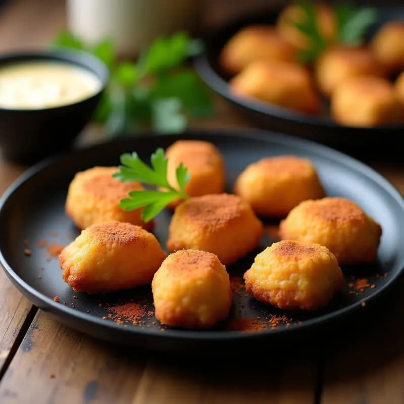 Croquetas de Hongos Portobello y Puré de Castañas: Textura Cremosa Sin Lácteos