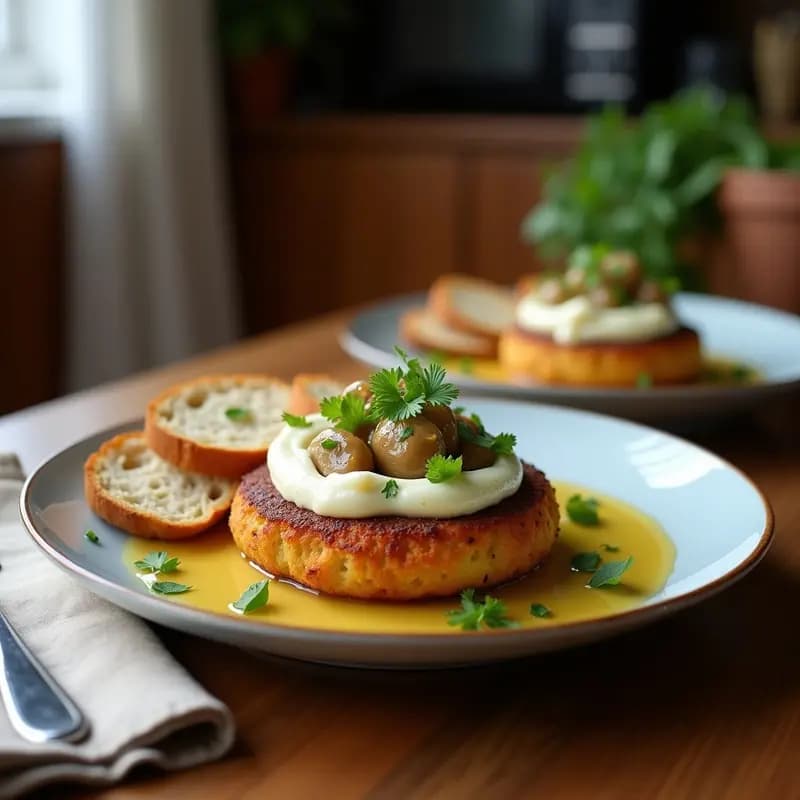 Croquetas de Hongos Portobello y Queso Azul con Pan de Almendras: Entrante Francés Keto
