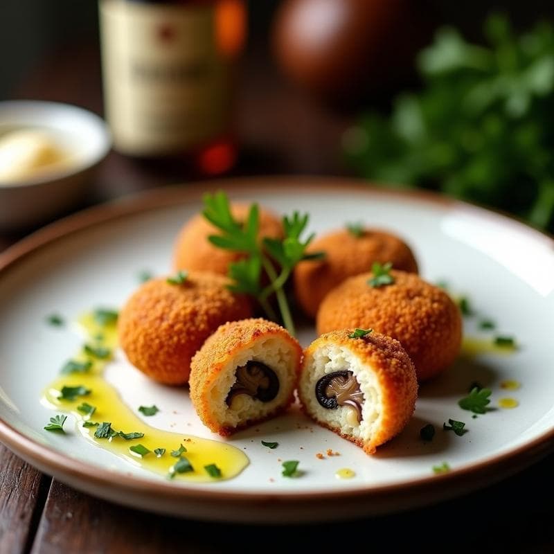 Croquetas de Hongos Shiitake y Ajo Negro: Receta Española Gourmet en Airfryer