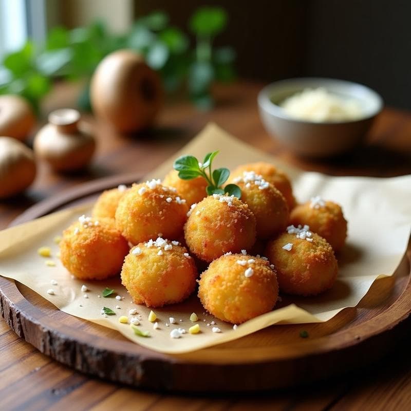 Croquetas de Hongos Shiitake y Puré de Coliflor: Receta Sin Gluten en Thermomix y Crujiente